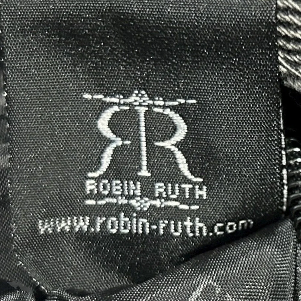 ROBIN RUTH Stuttgart Canvas Tote Bag Black White Aqua Graffiti 100% Cotton NWT